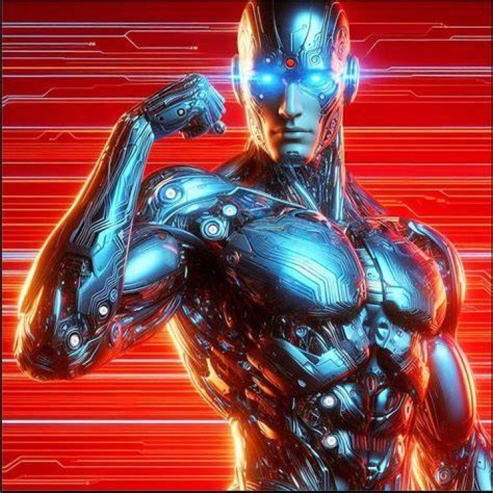 Cyborg flexing