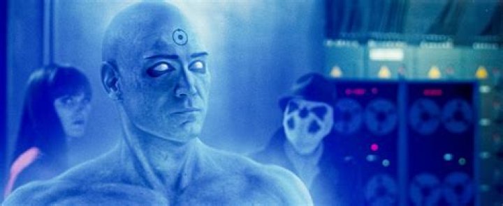Doctor Manhattan staring forward