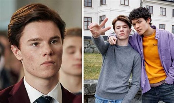 Edvin Ryding as Wilhelm and Omar Rudberg as Simon in 'Young Royals' season 1.