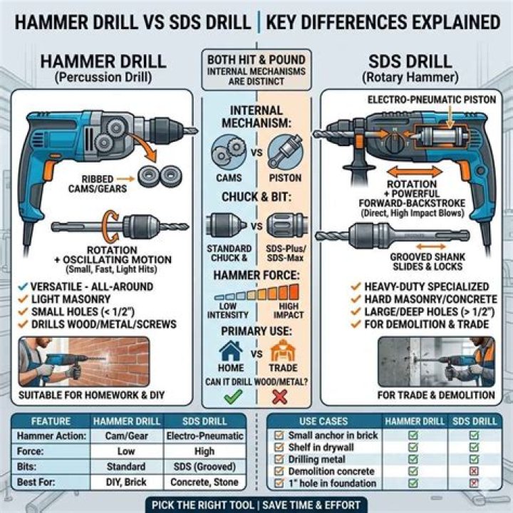Whats the difference between sds and hammer drill